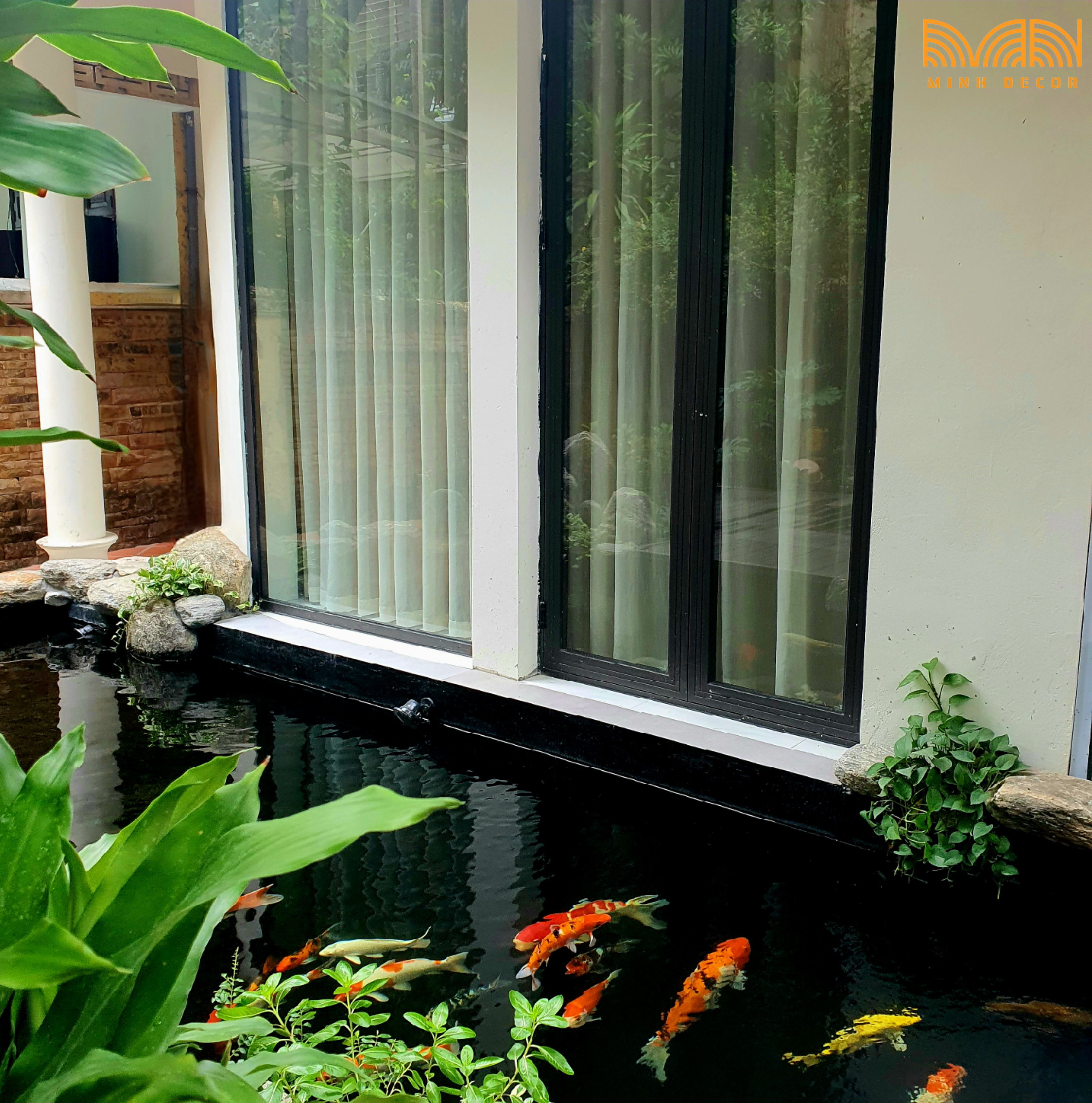 RÈM VẢI VOAN THÔ MÀU MUỐI TIÊU CHO BIỆT THỰ CỔ